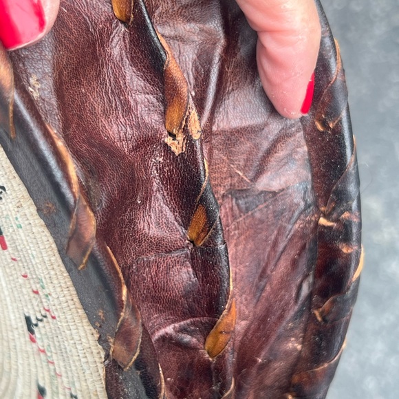 Antique Southwest or African Tribal Woven Basket Purse Pigskin RARE - Picture 7 of 10